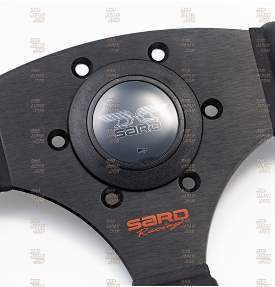 Sard Steering Wheel Semi-Deep 345mm - Black X Red - RHDJapan